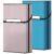 roygra Cigarette Case (2 Pack), Magnetic Switch 20pcs Cigarette Holder Case for Men Women, Cigarettes Smoking Accessories, Metal and Plastic Box for Smoke (Blue + Rosegold, 100mm 100s Size)