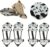 2 Pairs Ice Cleats for Shoes and Boots, Universal Micro Shoe Spikes for Snow and Ice, Non Slip Hiking Spikes 24 Steel Studs Snow Crampons Gripper Spike for Winter Walking Ice Fishing Climbing Hiking