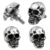 Skull License Plate Screw Fasteners Decorative Cool Funny License Plate Bolts License Plate Frame Kit 4 Pcs Aluminum Alloy Universal Fit Most Cars Truck Motorcycle Vehicle Silver