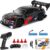 1:24 Scale RC Drift Car 4WD 2.4GHz 30KM/H High Speed Racing Sport Toy Car with LED Lights, Racing and Drift Wheels (8607-Black)