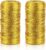 2 PCS Gold Metallic Bakers String, 110 Yards/328 Feet, 1.5mm Diameter, Glitter Twine for Crafts, DIY, Christmas Decor, Presents