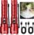 WdtPro LED Rechargeable Flashlight 2 Pack, 3 Modes Super Bright High Lumens Flashlights, Zoomable Tactical Flash Light with LCD Display, IP65 Waterproof Flashlights for Home Emergency Camping – Red