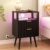 JOONEE Black Nightstand with Charging Station and LED Lights,Modern Bedside Table with 2 Storage Drawer and Open Wood Shelf, for Bedroom and Small Spaces,Night Stand with Solid Wood Legs,Black