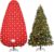 Christmas Tree Cover,Durable Upright Xmas Tree Storage Bag with Zipper & Drawstring for up to 6 Foot Artificial Tree Standing with Ornaments,Dustproof – Snow Printing Red