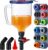 SMART JERRY – Spill-Proof Engine Oil Funnel Kit｜Oil Change Funnel w/ 12 Adapters & 2 Magnetic Adapter Organizer Boards｜Transparent Body w/Scale & Shut-Off Valve｜Universal Fit