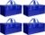 HealSmart 4 Pack Extra Large Moving Bags with Carrying Handles & Zippers, Heavy-Duty Storage Tote Moving Boxes for Dorm Room, Blue
