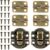 Antique Wooden Box Hinges and Latches with Matching Screws Retro Small Hinge Buckle Latch and Vintage Bronze Engraved Hinge for Decorative Cabinet Jewelry Box (2X Hasp Catch + 4X Hinges)