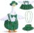 Watayo 4 Pcs/Set St. Patrick’s Day Porch Goose Outfits, Lawn Goose Statue Green Plaid Costume, Irish Green Garden Goose Clothes Dress Hat and Bead Necklaces for 23″ High Statue Patio Yard Decor