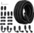 EVIL ENERGY 4AN Fuel Line Kit, 4AN Nylon Braided Fuel Line Hose Fitting Kit CPE 10FT Black