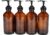 Vivaplex, 4, Large, 8 oz, Empty, Amber Glass Bottles with Black Lotion Pumps